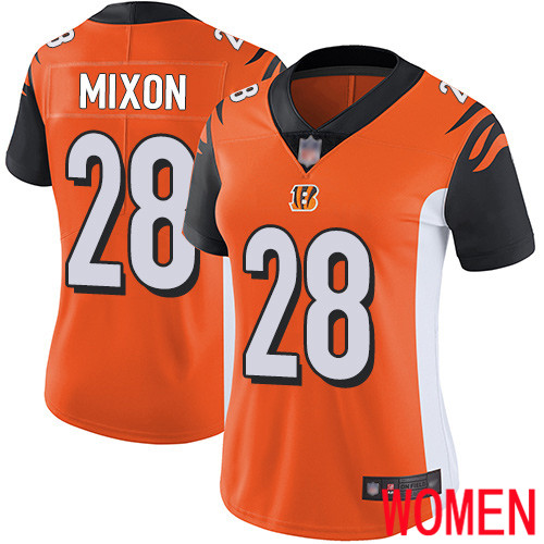 Cincinnati Bengals Limited Orange Women Joe Mixon Alternate Jersey NFL Footballl 28 Vapor Untouchable